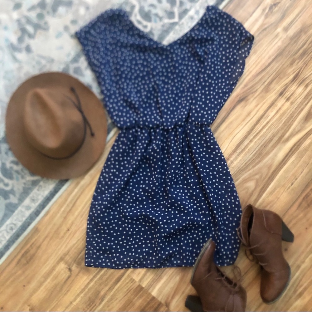 Boho blue and White Dress